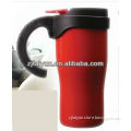 16oz 2012 newest red double wall plastic cute coffee travel mugs